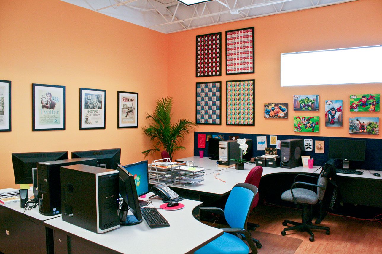 Modern office interior showcasing vibrant Office Colors for productivity